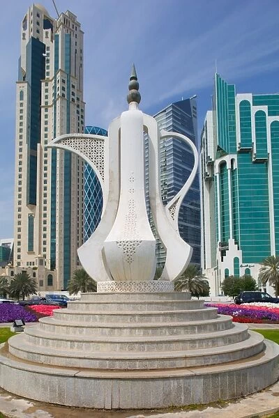 Tea Pot Sculpture, West Bay Central Financial District, Doha, Qatar, Middle East