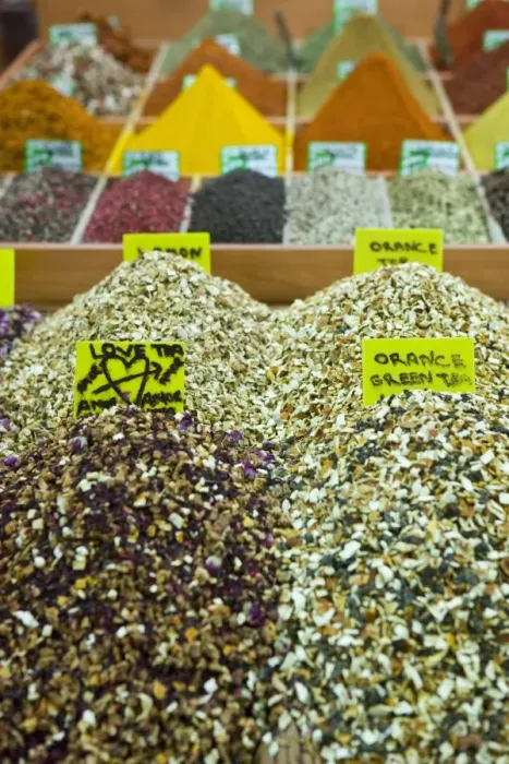 Framed Print : Tea and spices for sale in Spice Bazaar, Istanbul, Turkey, Western Asia Framed Print : Tea and spices for sale in Spice Bazaar, Istanbul, Turkey, Western Asia