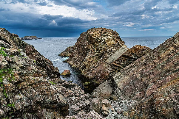 Tectonic plate rocks, Bonavista Peninsula, Newfoundland, Canada, North America