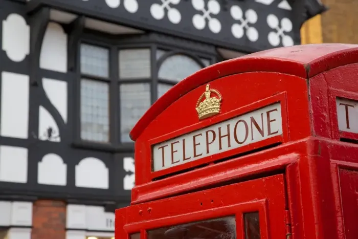 Framed Print : Telephone box on Northgate Street, Chester, Cheshire, England, United Kingdom, Europe Framed Print : Telephone box on Northgate Street, Chester, Cheshire, England, United Kingdom, Europe