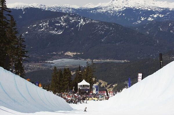 Telus Festival half pipe competition, Whistler mountain resort, venue of the 2010 Winter Olympic Games, British Columbia, Canada