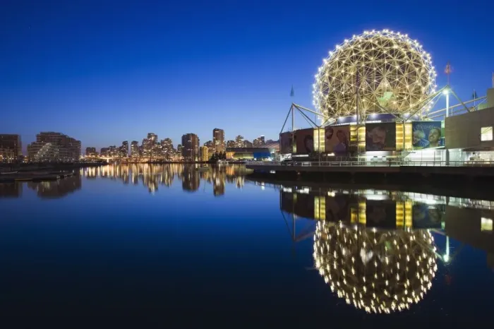 Framed Print : Telus Science World, on False Creek, Vancouver, British Columbia, Canada, North America Framed Print : Telus Science World, on False Creek, Vancouver, British Columbia, Canada, North America