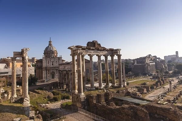 Temple di Saturno, The Roman Forum, UNESCO World Heritage Site, Rome, Lazio, Italy