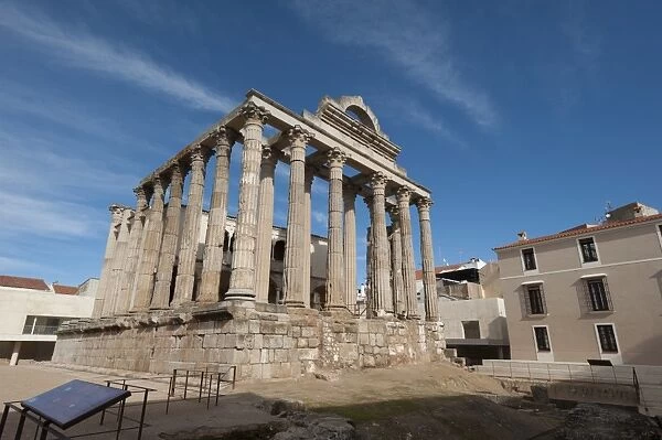 Temple of Diana, Merida, UNESCO World Heritage Site, Badajoz, Extremadura, Spain, Europe