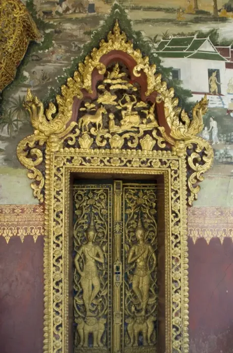 Framed Print : Temple door with murals, Wat Paphaimsaiyaram, Luang Prabang, Laos, Indochina, Southeast Asia, Asia Framed Print : Temple door with murals, Wat Paphaimsaiyaram, Luang Prabang, Laos, Indochina, Southeast Asia, Asia