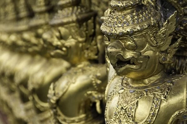 Detail at the Temple of the Emerald Buddha (Wat Phra Kaew), the Royal Palace, Bangkok, Thailand, Southeast Asia, Asia