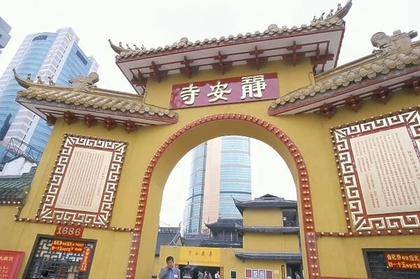 Temple entrance, Shanghai, China, Asia