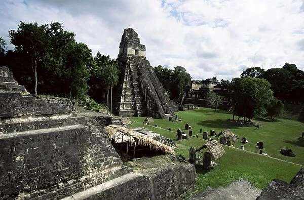 Temple of the Great Jaguar in the Grand Plaza, Mayan ruins, Tikal, UNESCO World Heritage Site