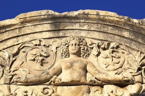 Detail of Temple of Hadrian, Ephesus, Anatolia, Turkey, Asia Minor, Eurasia