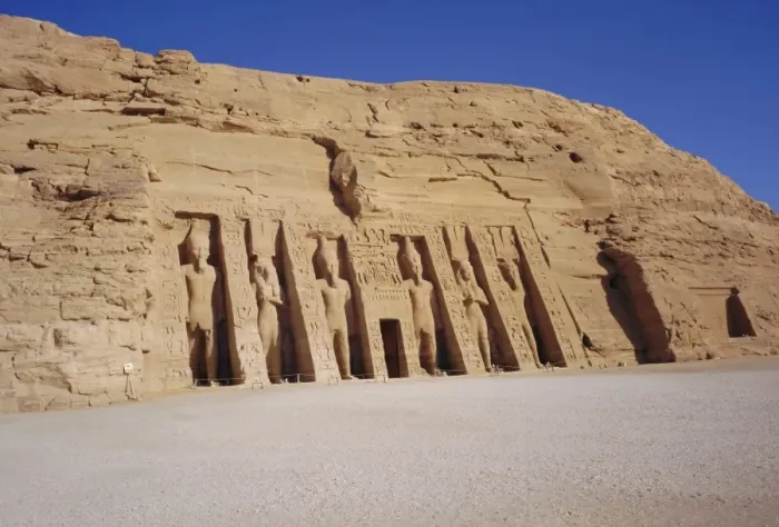 Framed Print : Temple of Hathor in honour of Nefretare, was moved when Aswan High Dam was built