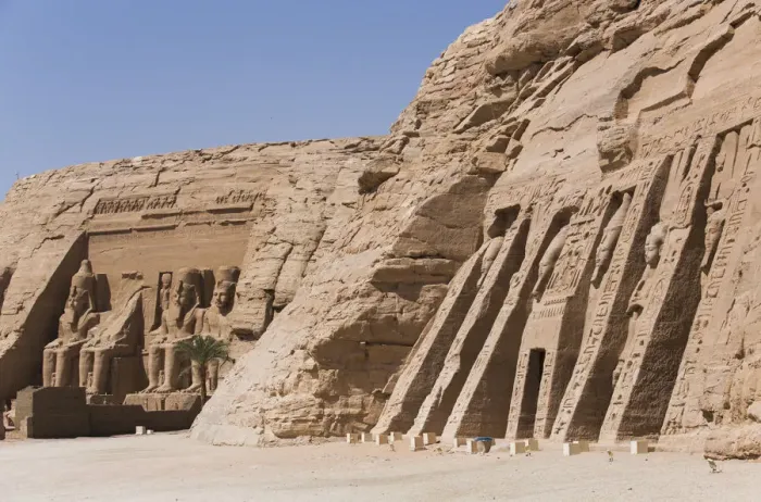 Framed Print : Temple of Hathor and Nefertari on right, Temple of Ramses II on the left Framed Print : Temple of Hathor and Nefertari on right, Temple of Ramses II on the left