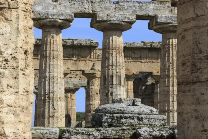 Framed Print : Temple of Hera (the Basilica) 530 BC, oldest Greek temple at Paestum, UNESCO World Heritage Site Framed Print : Temple of Hera (the Basilica) 530 BC, oldest Greek temple at Paestum, UNESCO World Heritage Site