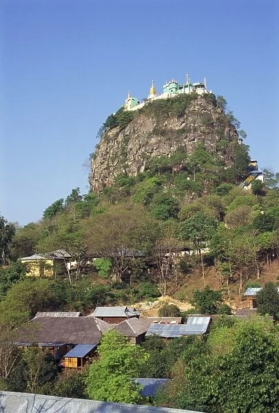 The Temple of Mount Popa, the core of an extinct volcano and abode of Myanmars most powerful nats (gods), Mount Popa, Myanmar