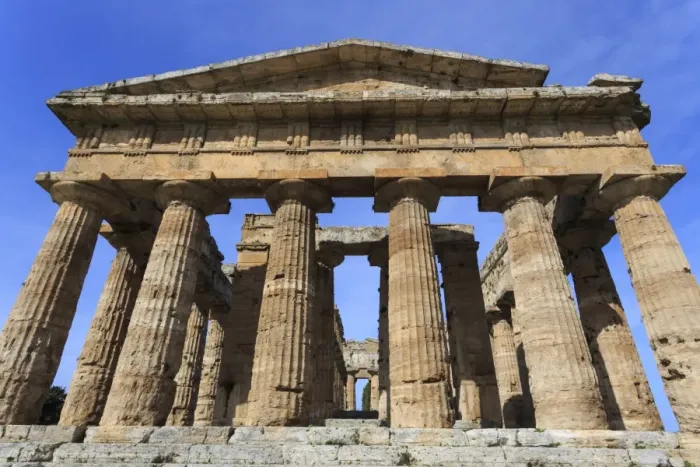 Framed Print : Temple of Neptune, 450 BC, largest and best preserved Greek temple at Paestum, UNESCO Framed Print : Temple of Neptune, 450 BC, largest and best preserved Greek temple at Paestum, UNESCO