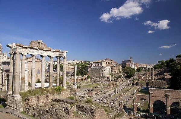 Temple of Saturn and Roman Forum, UNESCO World Heritage Site, Rome, Lazio, Italy, Europe