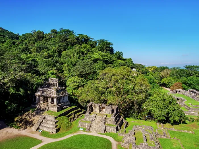Framed Print : Temple of the Sun and Temple XIV, elevated view, Palenque Archaeological Site, Palenque, Chiapas State, Mexico Framed Print : Temple of the Sun and Temple XIV, elevated view, Palenque Archaeological Site, Palenque, Chiapas State, Mexico
