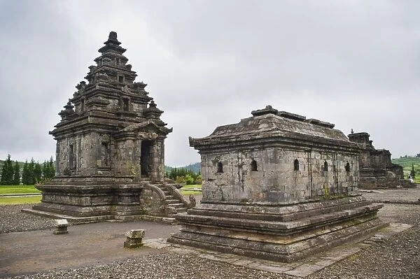Temples at Candi Arjuna Hindu Temple Complex, Dieng Plateau, Central Java, Indonesia, Southeast Asia, Asia