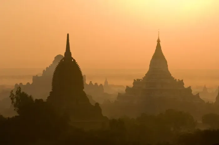 Framed Print : Temples and pagodas at sunrise, Bagan (Pagan), Myanmar (Burma), Asia Framed Print : Temples and pagodas at sunrise, Bagan (Pagan), Myanmar (Burma), Asia