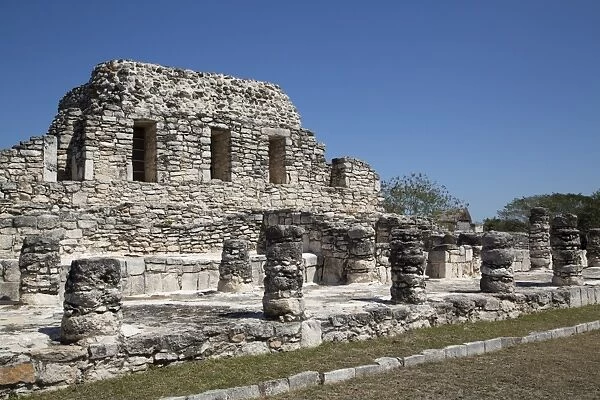 Templo de los Guerreros, Mayapan, Mayan archaeological site, Yucatan, Mexico, North