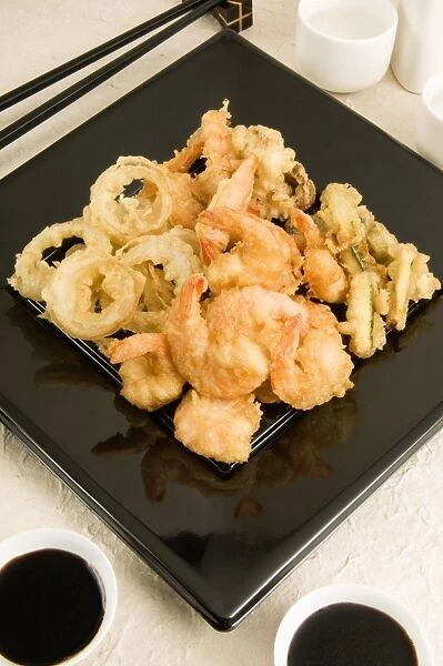 Tempura shrimp and vegetables, Japan, Asia