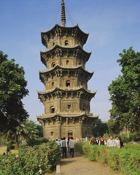 Tenth century stone pagoda in Kaiyuan Temple, Quanzhou, Fujian, China