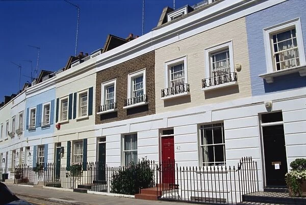 Terraced housing on Smith Terrace, Chelsea, London SW3, England, United Kingdom, Europe