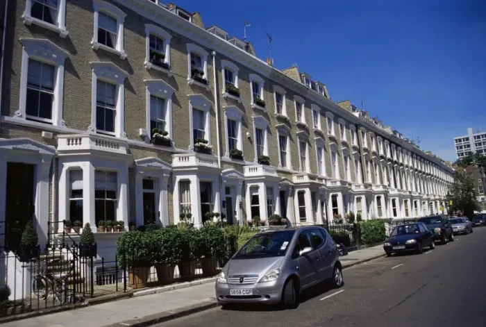 Framed Print : Terraced housing in street in Chelsea, SW3, London, England, United Kingdom, Europe Framed Print : Terraced housing in street in Chelsea, SW3, London, England, United Kingdom, Europe