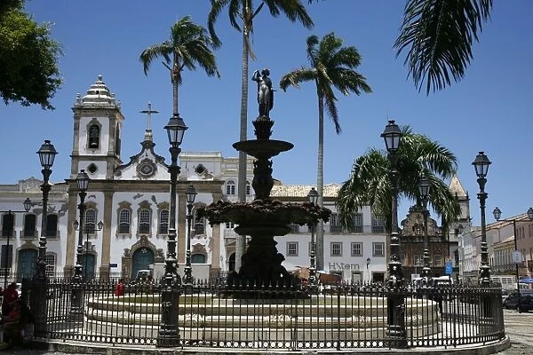 Terreiro de Jesus Square and Igreja Sao Domingos in the background, Salvador (Salvador de Bahia), Bahia, Brazil, South America