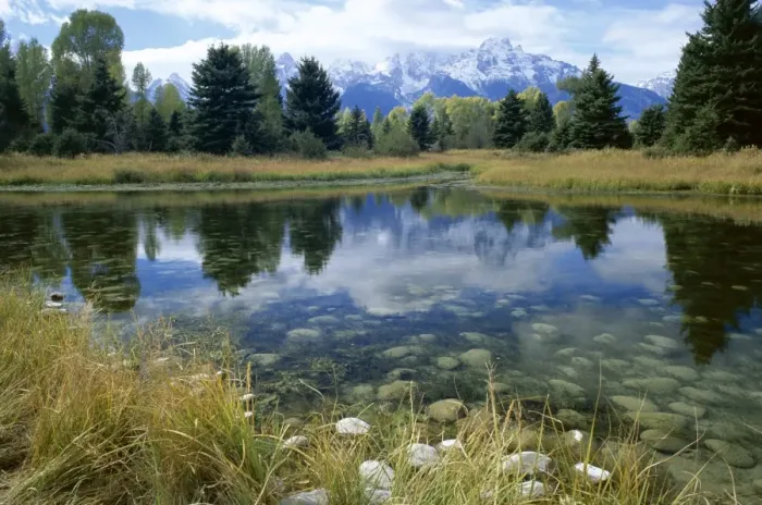 Framed Print : Teton Mountains seen from Schwabachers Landing Framed Print : Teton Mountains seen from Schwabachers Landing