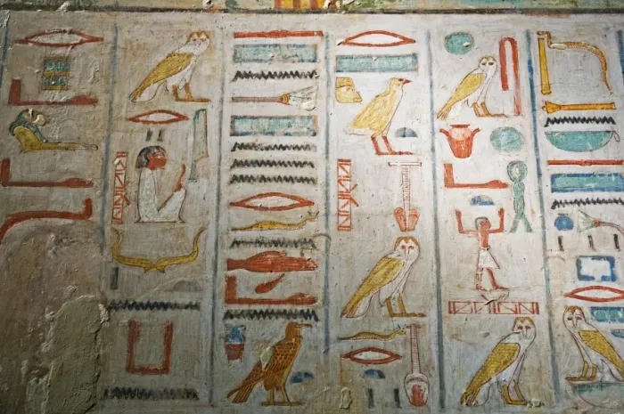 Framed Print : Detail from the texts, Tomb of Rekhmire, West Bank, Thebes, UNESCO World Heritage Site Framed Print : Detail from the texts, Tomb of Rekhmire, West Bank, Thebes, UNESCO World Heritage Site