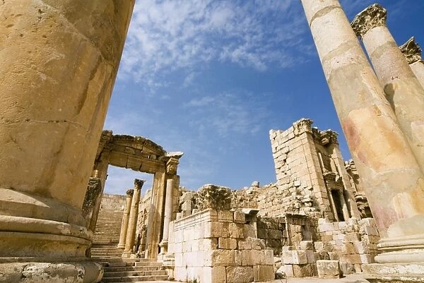 Tha Cathedral, Jerash (Gerasa), a Roman Decapolis city, Jordan, Middle East