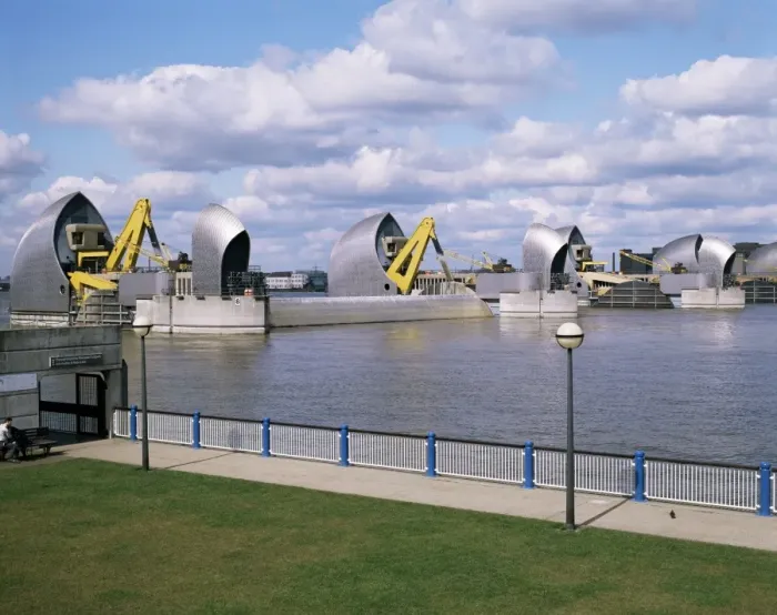 Framed Print : Thames Barrier floodgates, Woolwich, London, England, United Kingdom, Europe Framed Print : Thames Barrier floodgates, Woolwich, London, England, United Kingdom, Europe