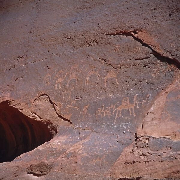 Thamudic inscriptions carved 2000 years ago by Arabian