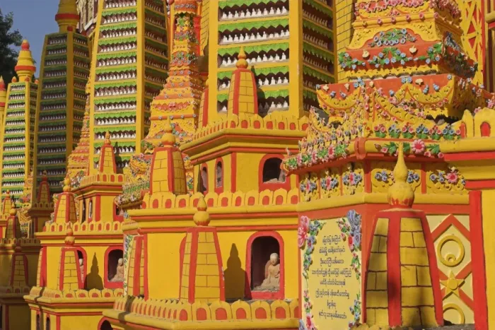 Framed Print : Thanboddhay Paya built between 1939 and 1952 by Moehnyin Sayadaw, said to contain over half a million Buddha images, Monywa, Sagaing Division, Myanmar Framed Print : Thanboddhay Paya built between 1939 and 1952 by Moehnyin Sayadaw, said to contain over half a million Buddha images, Monywa, Sagaing Division, Myanmar