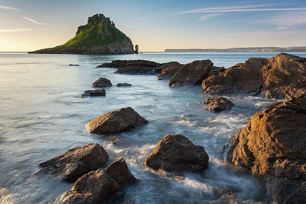 Thatcher Rock off the coast of Torquay, Devon, England, United Kingdom, Europe