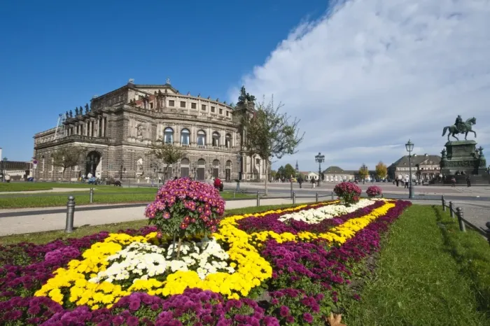 Framed Print : Theater Square with opera house Dresden, Saxony, Germany, Europe