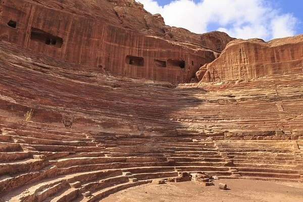 Theatre carved into the mountainside, Petra, UNESCO World Heritage Site, Jordan