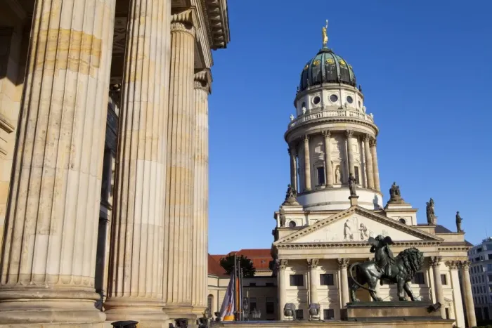 Framed Print : Theatre with Franzosisch (French) Church in the background, Gendarmenmarkt, Berlin, Germany, Europe Framed Print : Theatre with Franzosisch (French) Church in the background, Gendarmenmarkt, Berlin, Germany, Europe