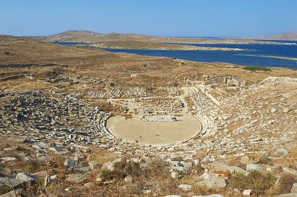 The Theatre, Quarter of the Theatre, archaeological site, Delos, UNESCO World Heritage Site
