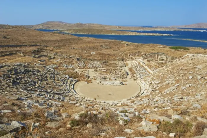 Framed Print : The Theatre, Quarter of the Theatre, archaeological site, Delos, UNESCO World Heritage Site Framed Print : The Theatre, Quarter of the Theatre, archaeological site, Delos, UNESCO World Heritage Site