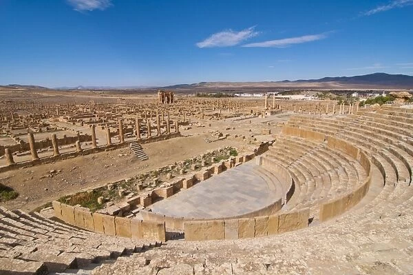 The theatre at the Roman ruins, Timgad, UNESCO World Heritage Site, Algeria