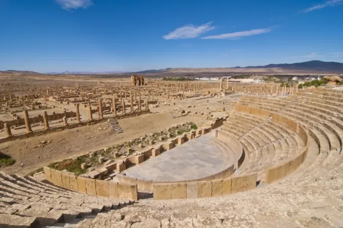 Framed Print : The theatre at the Roman ruins, Timgad, UNESCO World Heritage Site, Algeria Framed Print : The theatre at the Roman ruins, Timgad, UNESCO World Heritage Site, Algeria