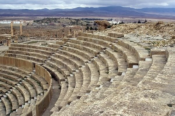 Theatre, Roman site of Timgad, UNESCO World Heritage Site, Algeria, North Africa, Africa
