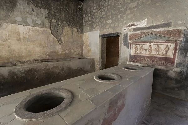 Thermopolium of Vetutius Placidus, Roman ruins of Pompeii, UNESCO World Heritage Site