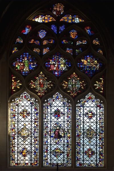 Thomas Becket stained glass window dating from around 1320, Christ Church College Cathedral