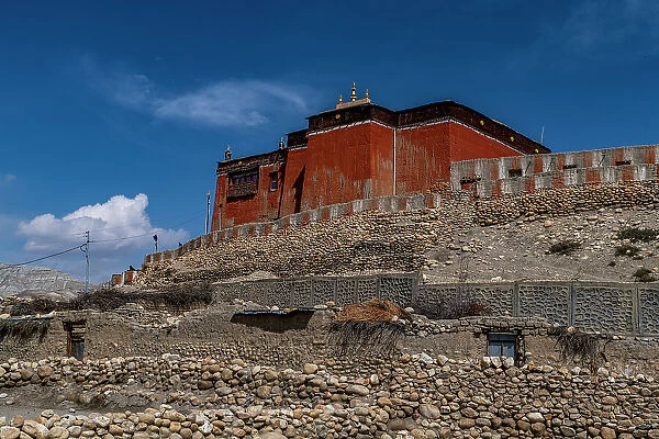 Thubten Shedrup Dhagyeling Monastery, Tsarang, Kingdom of Mustang, Himalayas, Nepal, Asia