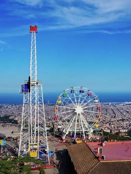 Framed Print : Tibidabo Amusement Park, Mount Tibidabo, Barcelona, Catalonia, Spain, Europe