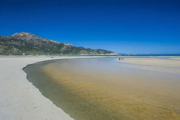 Framed Print : Tidal river flows into the ocean, Wilsons Promontory National Park, Victoria, Australia, Pacific Framed Print : Tidal river flows into the ocean, Wilsons Promontory National Park, Victoria, Australia, Pacific
