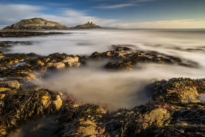 Framed Print : Tidal rock pools and Mumbles Lighthouse, Bracelet Bay, Mumbles Head, Gower Peninsula Framed Print : Tidal rock pools and Mumbles Lighthouse, Bracelet Bay, Mumbles Head, Gower Peninsula