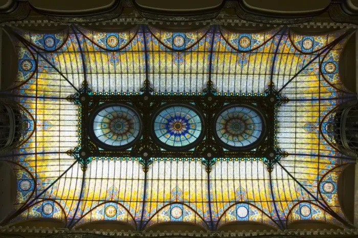 Framed Print : Tiffany ceiling in Gran Hotel Framed Print : Tiffany ceiling in Gran Hotel